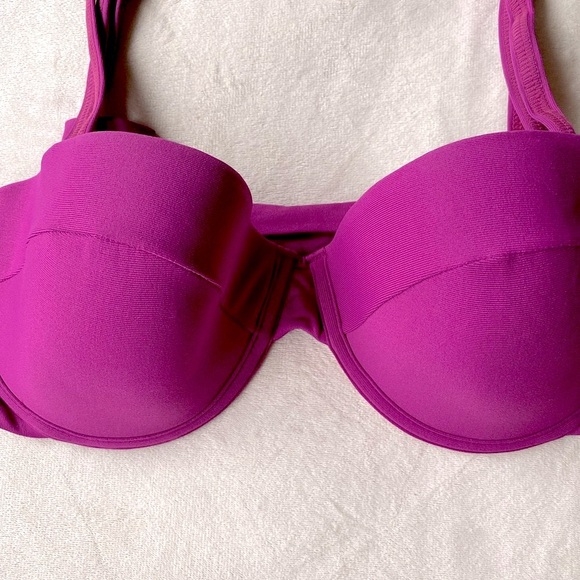 Maaji Underwire Reversible Bikini Top L | Fuchsia & Floral | Push-Up Swim Top - Picture 8 of 11